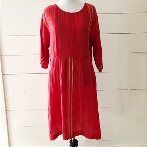 Ace & Jig red stripes tunic dress size L